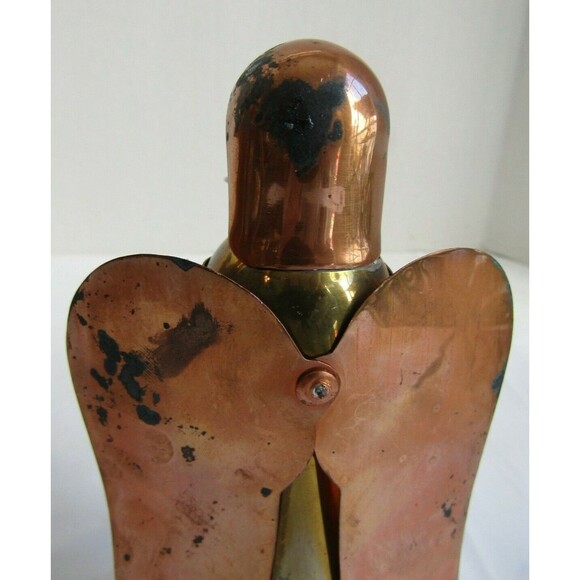 Vintage Copper Brass Angel Candle Holders Set of 2 Christmas Holiday 9.5" & 6.5" - Picture 7 of 7